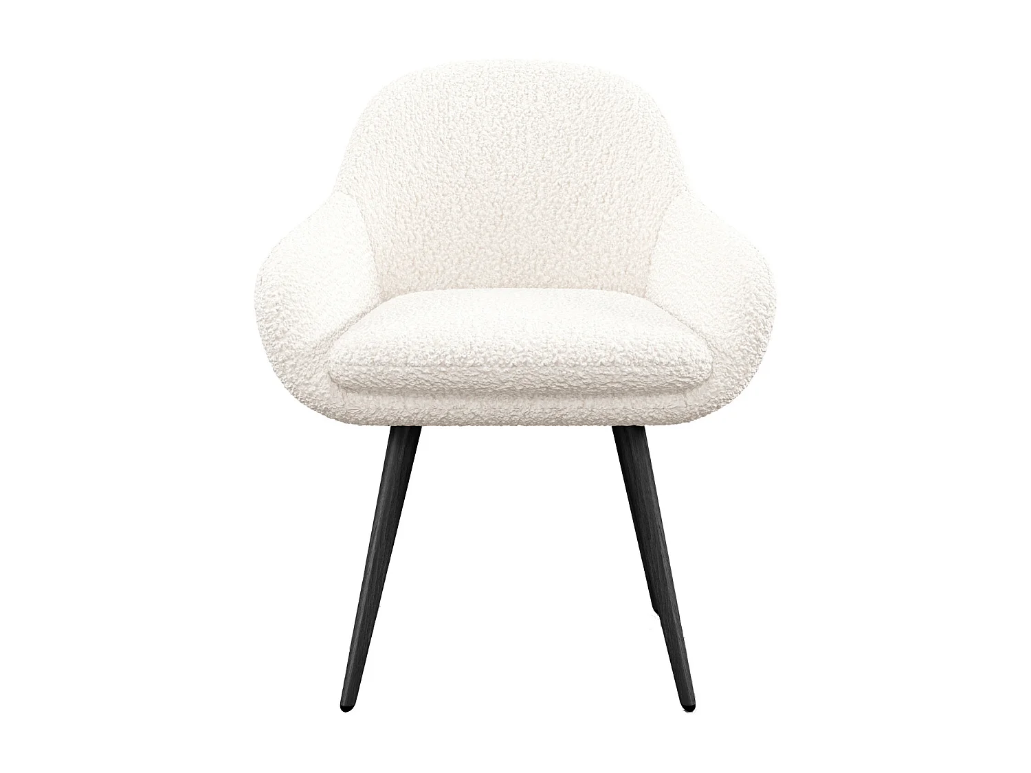 CANCUN-Sedia in tessuto Ecru e gambe in metallo nero (x2)