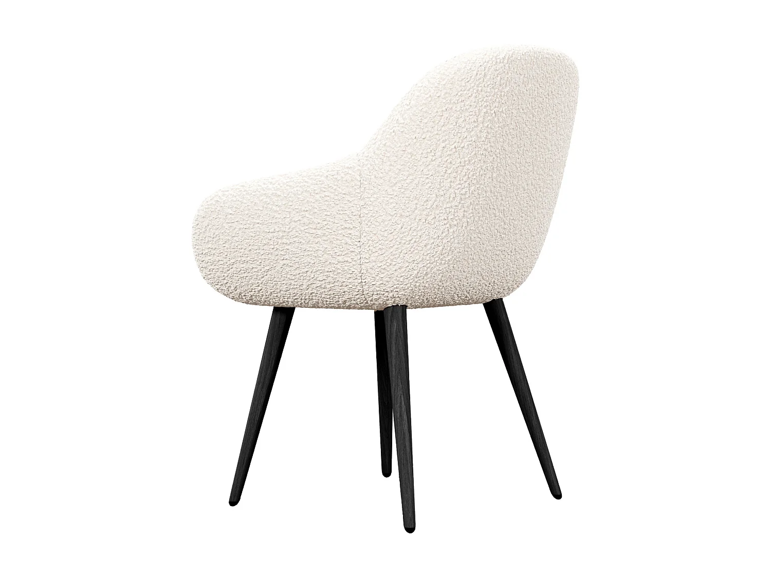 CANCUN-Sedia in tessuto Ecru e gambe in metallo nero (x2)