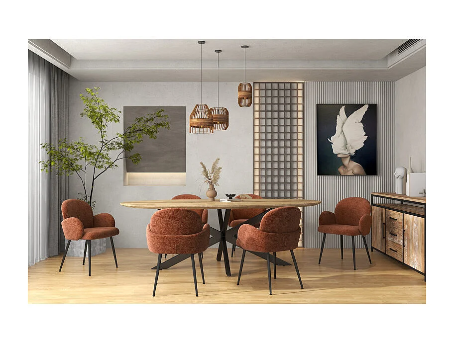 ALICE-Sedia in tessuto Cozy Terracota (x2)