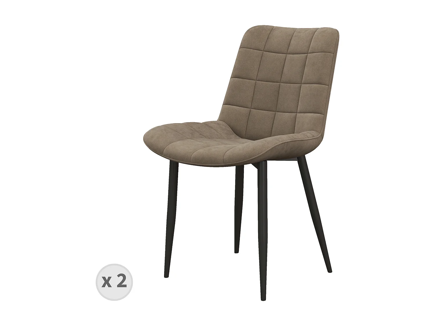 SACHA-Chaise en Velours Taupe (x2)