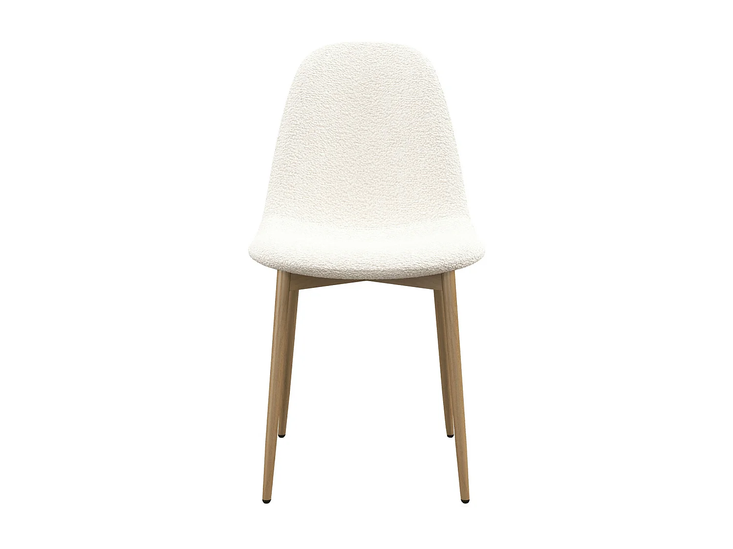 SALLY-Chaise en tissu bouclette Ecru et métal bois (x4)