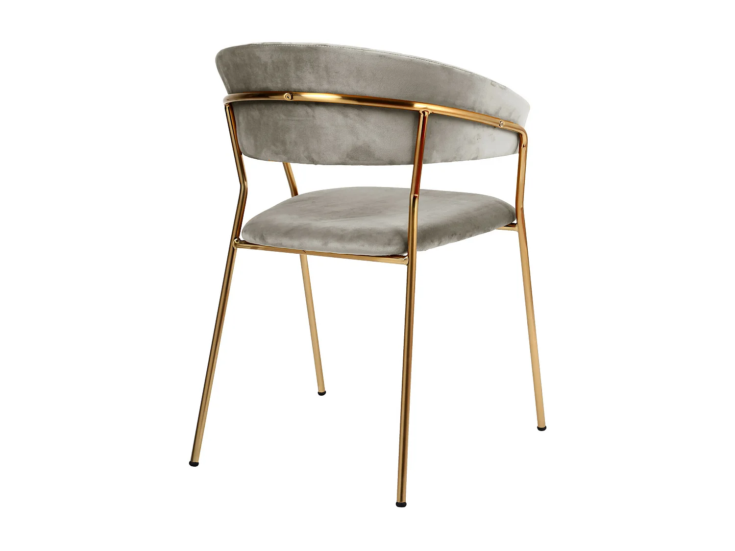 HUGO-Sedia in velluto marrone e metallo dorato (x2)