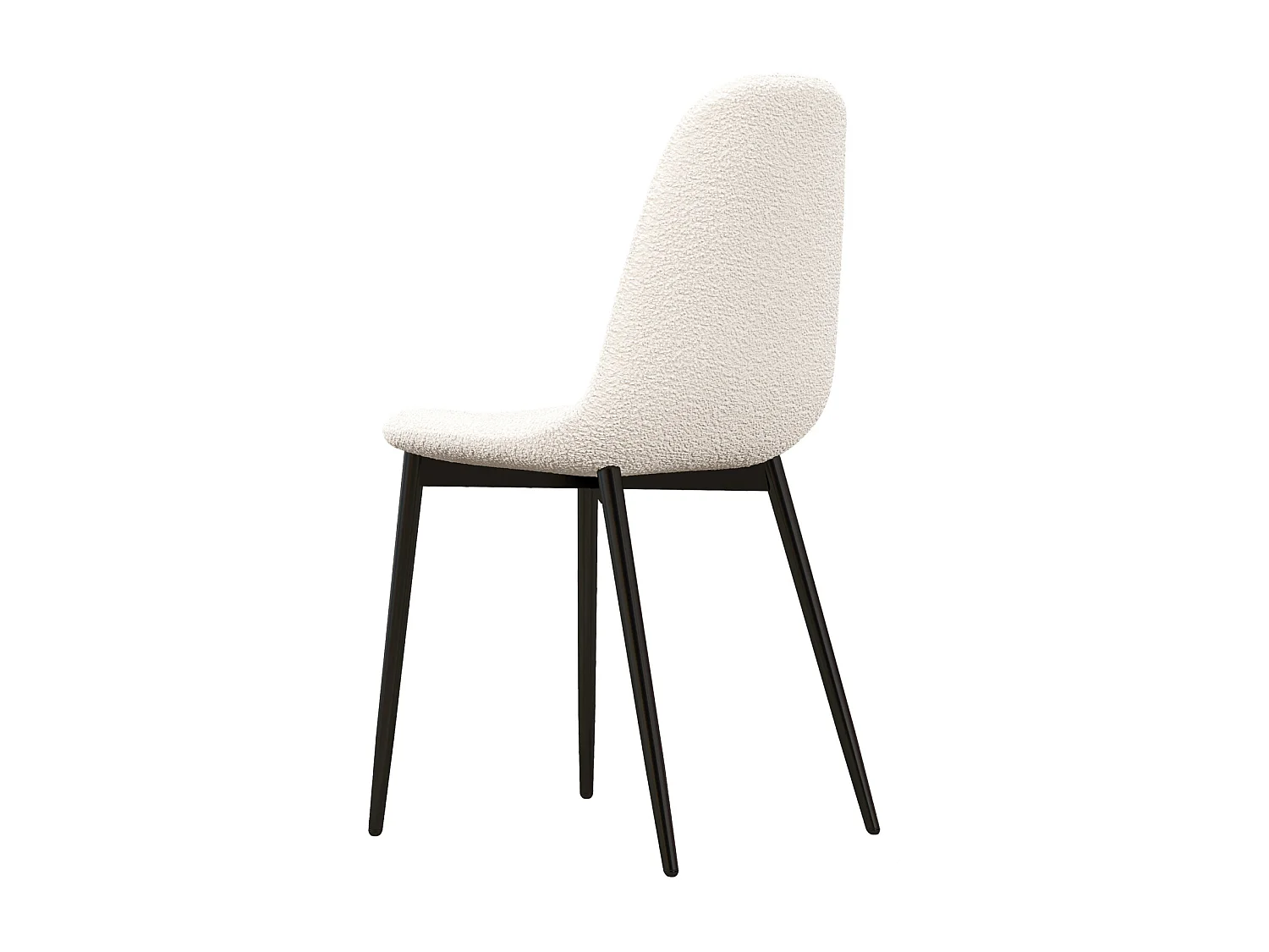 SALLY-Chaise en tissu bouclette Ecru (x4)