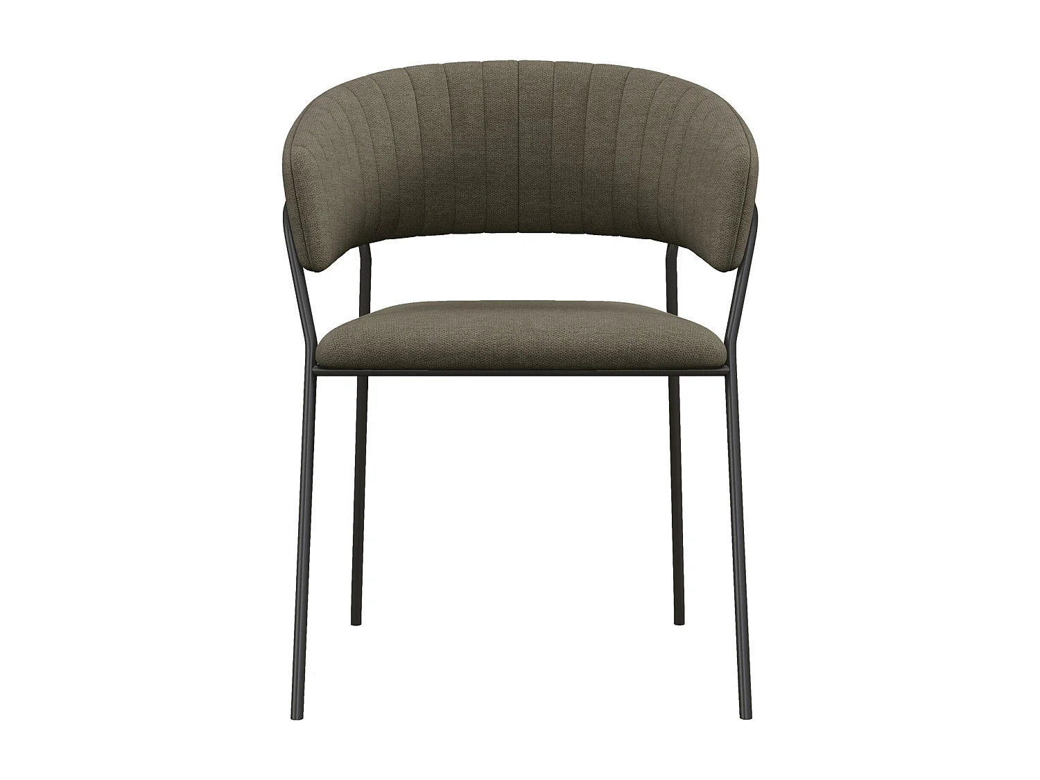 LUCA-Sillón de mesa marrón y  de metal negro (x4)