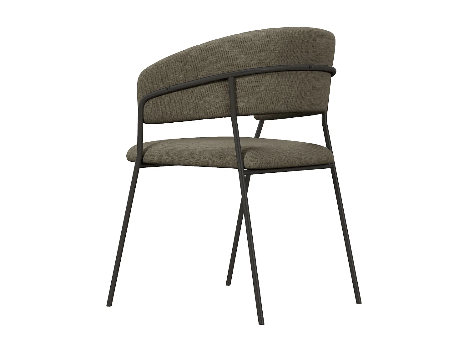 LUCA-Fauteuil de table en tissu Taupe (x4)