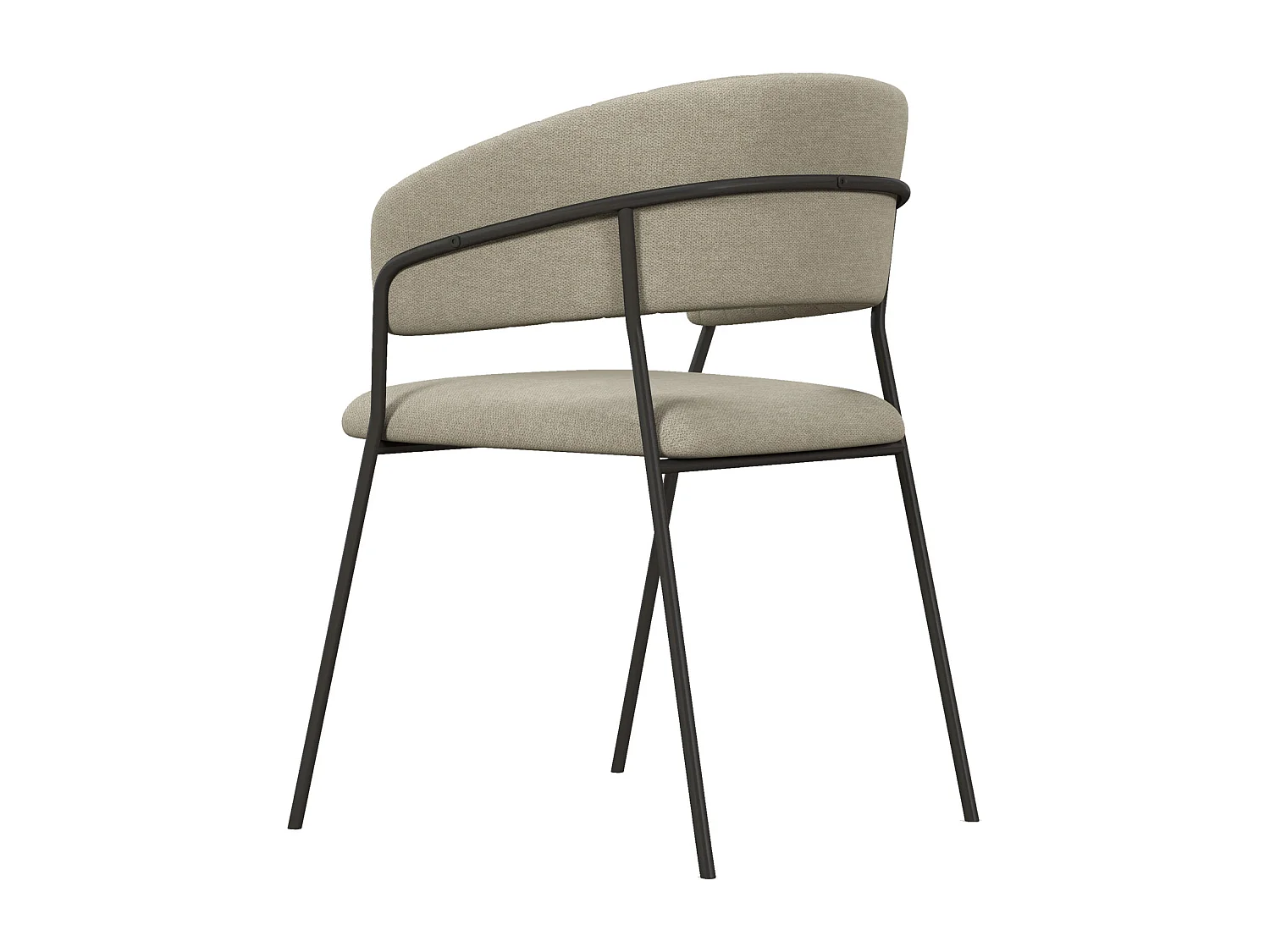 LUCA-Fauteuil de table en tissu Lin (x2)