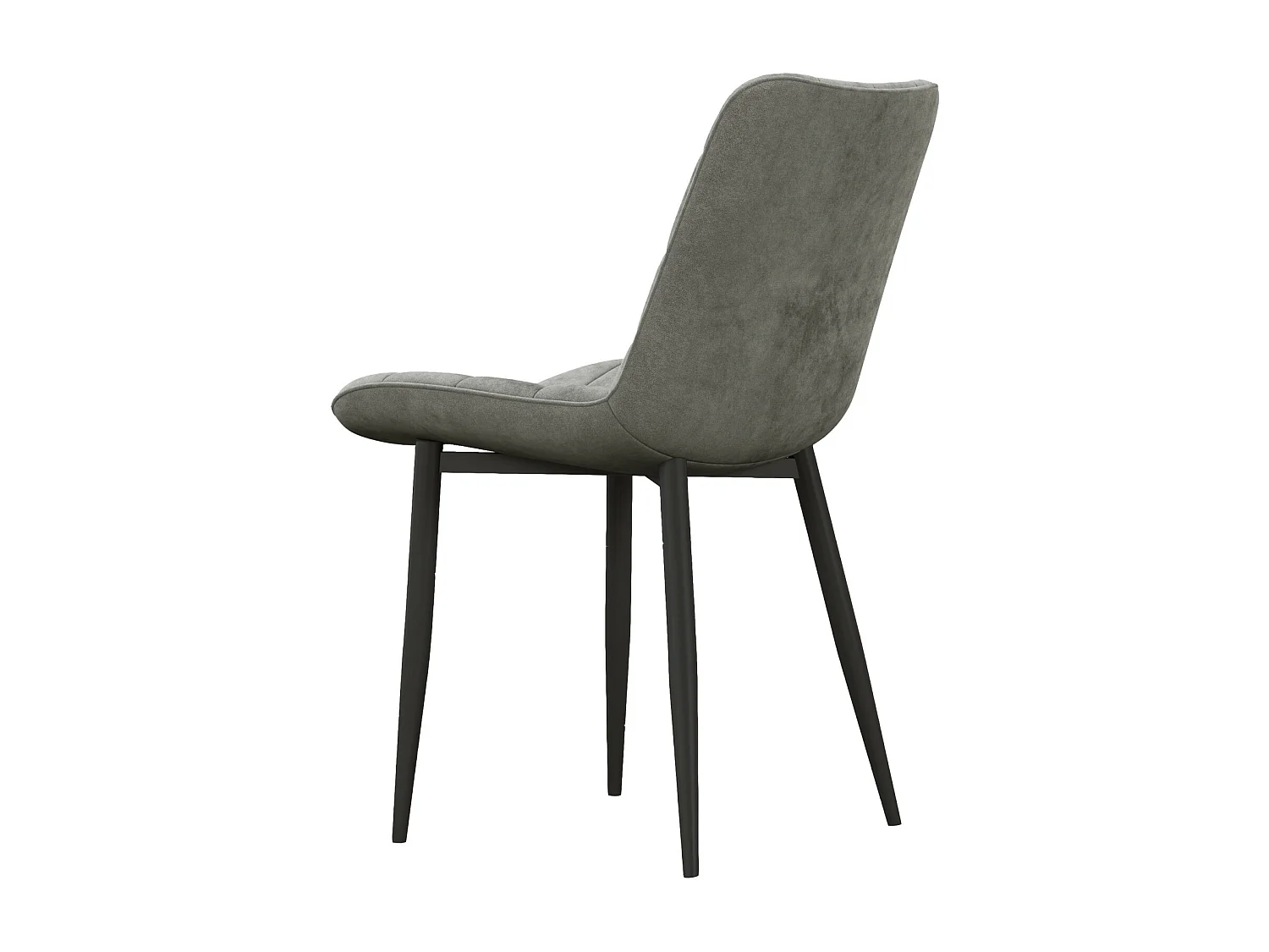 SACHA-Chaise en Velours Gris Carbone et métal noir (x4)