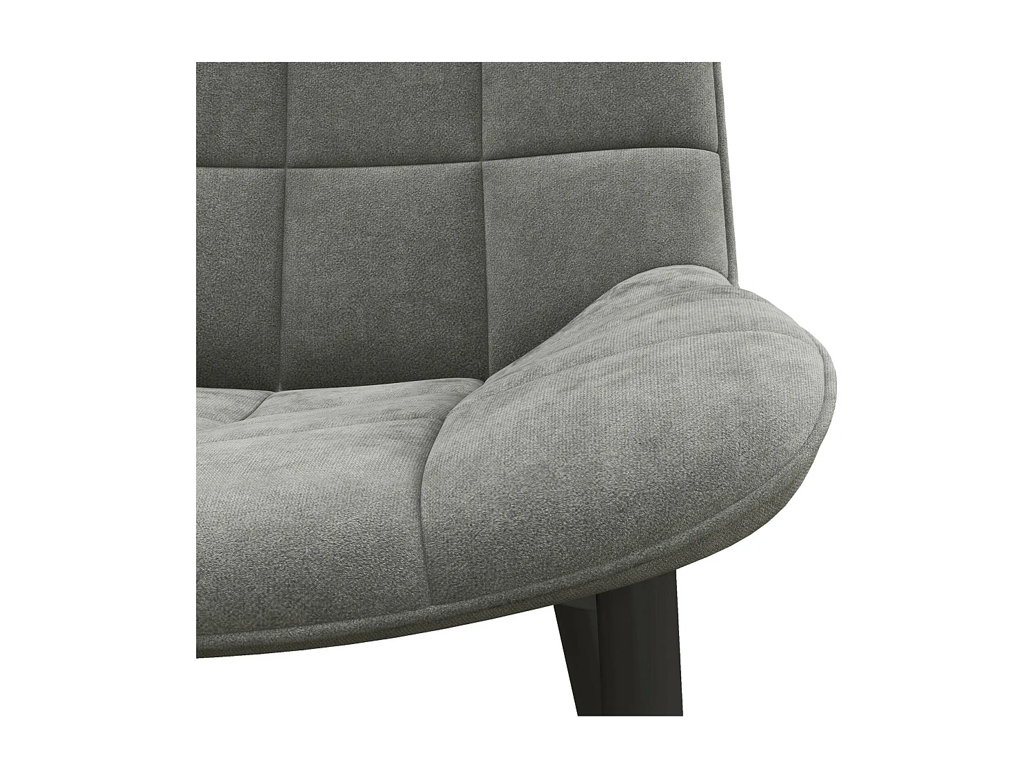 SACHA-Chaise en Velours Gris Carbone et métal noir (x4)
