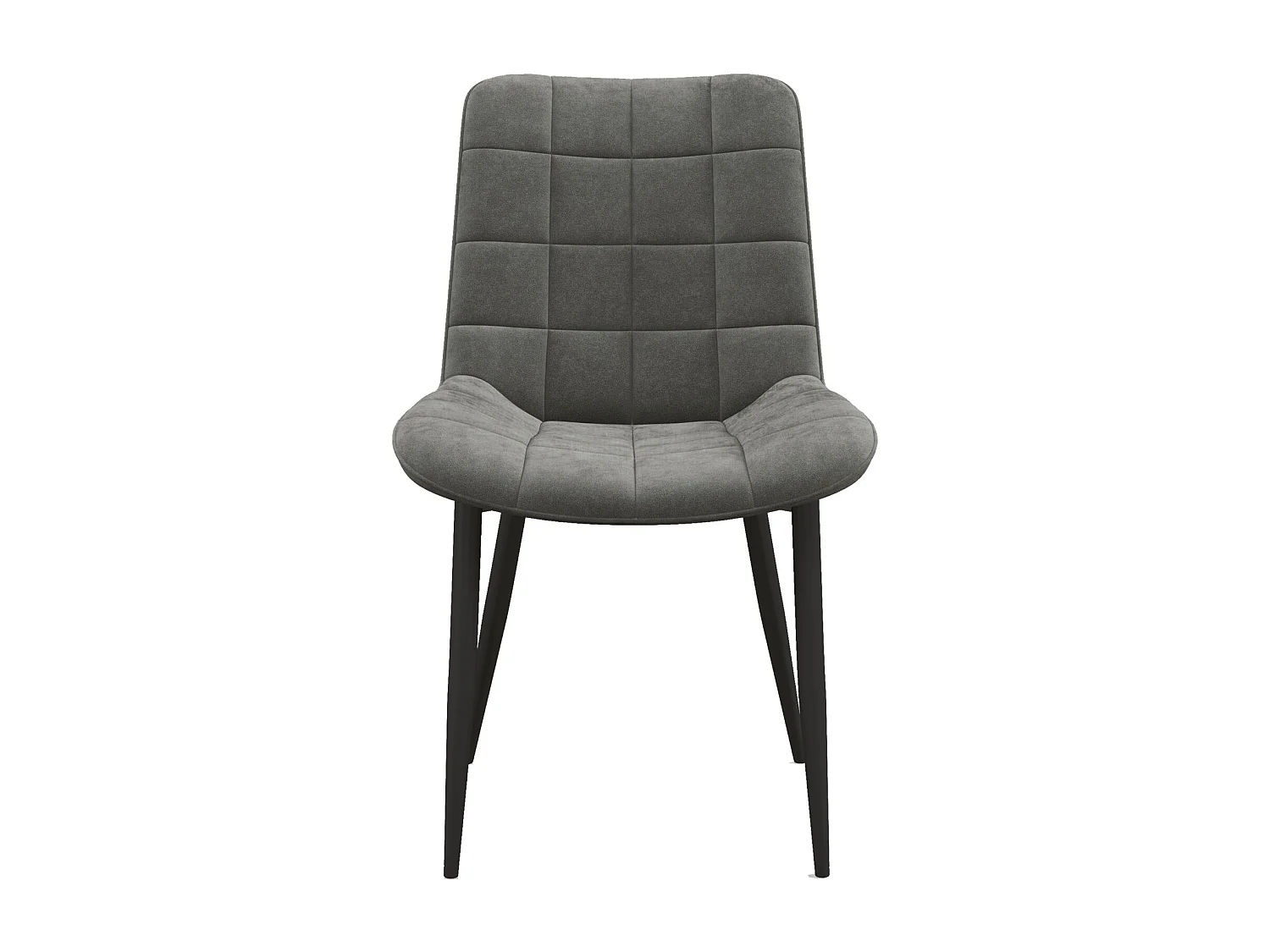 SACHA-Chaise en Velours Gris Carbone et métal noir (x4)