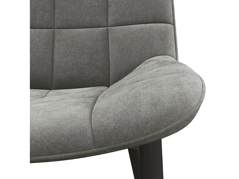 SACHA-Sedia in velluto grigio e metallo nero (x4)