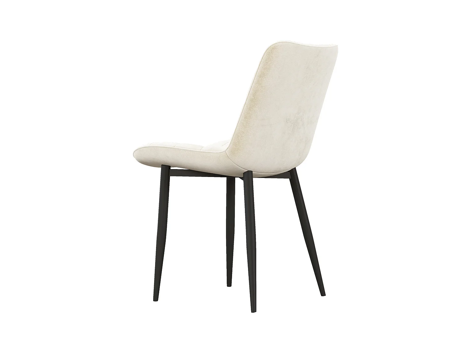 SACHA-Sedia in velluto vaniglia e metallo nero (x2)