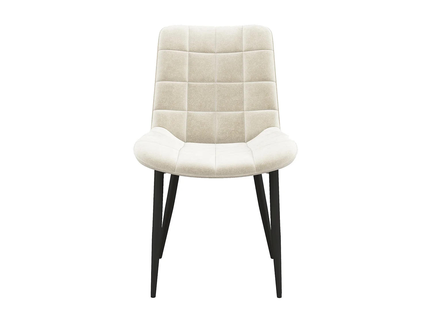 SACHA-Sedia in velluto vaniglia e metallo nero (x2)