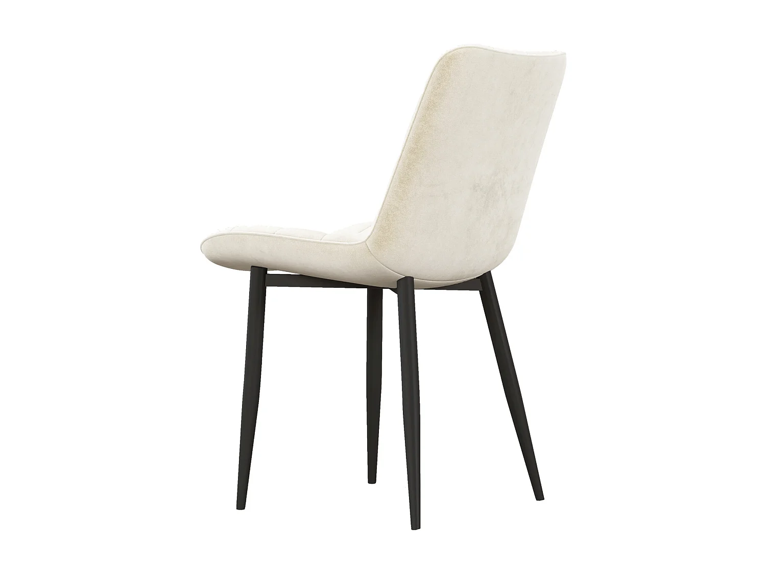 SACHA-Sedia in velluto vaniglia e metallo nero (x2)