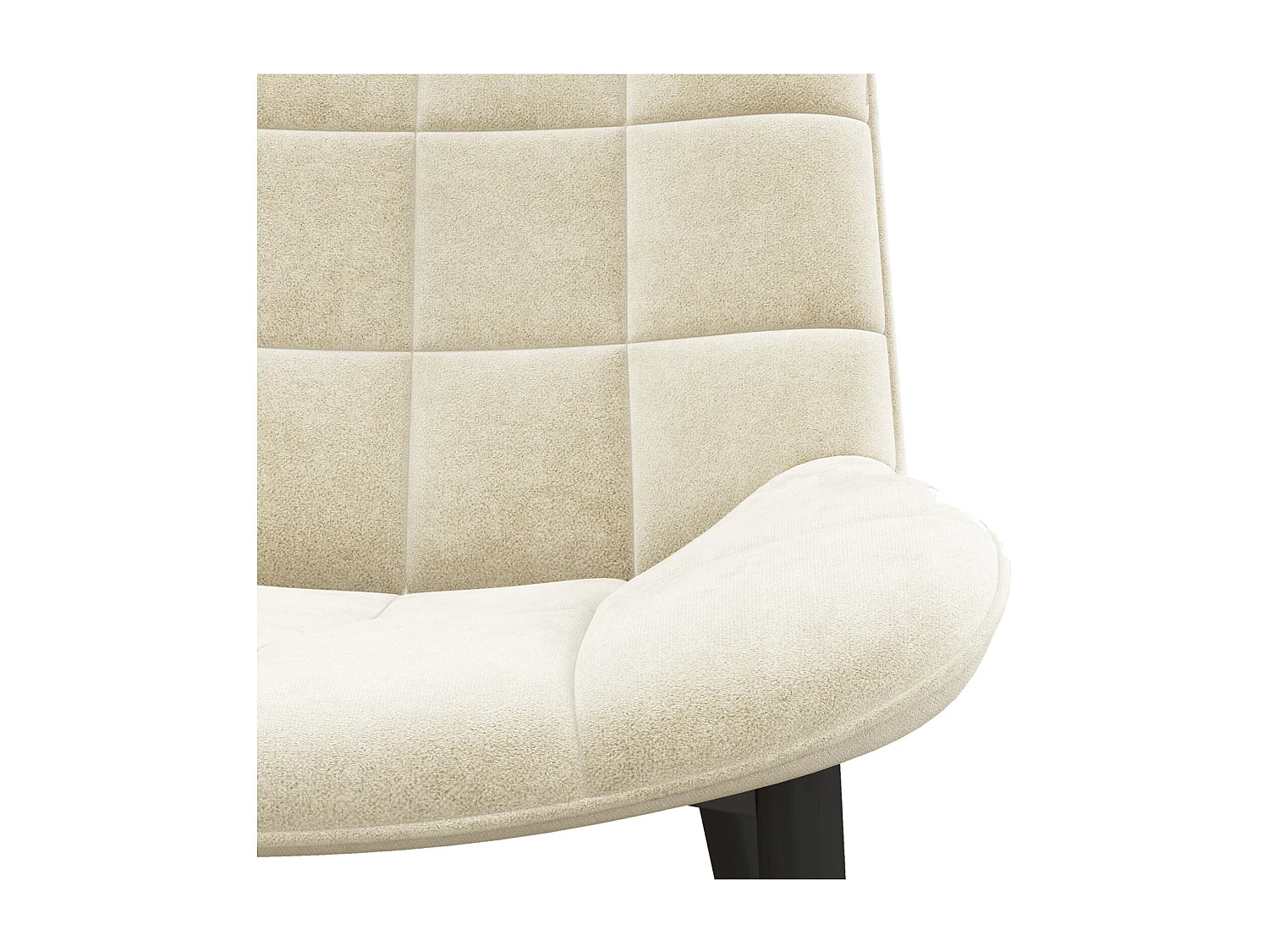 SACHA-Sedia in velluto vaniglia e metallo nero (x2)