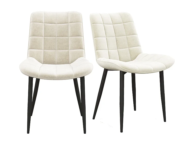 SACHA-Chaise en Velours Beige (x2)