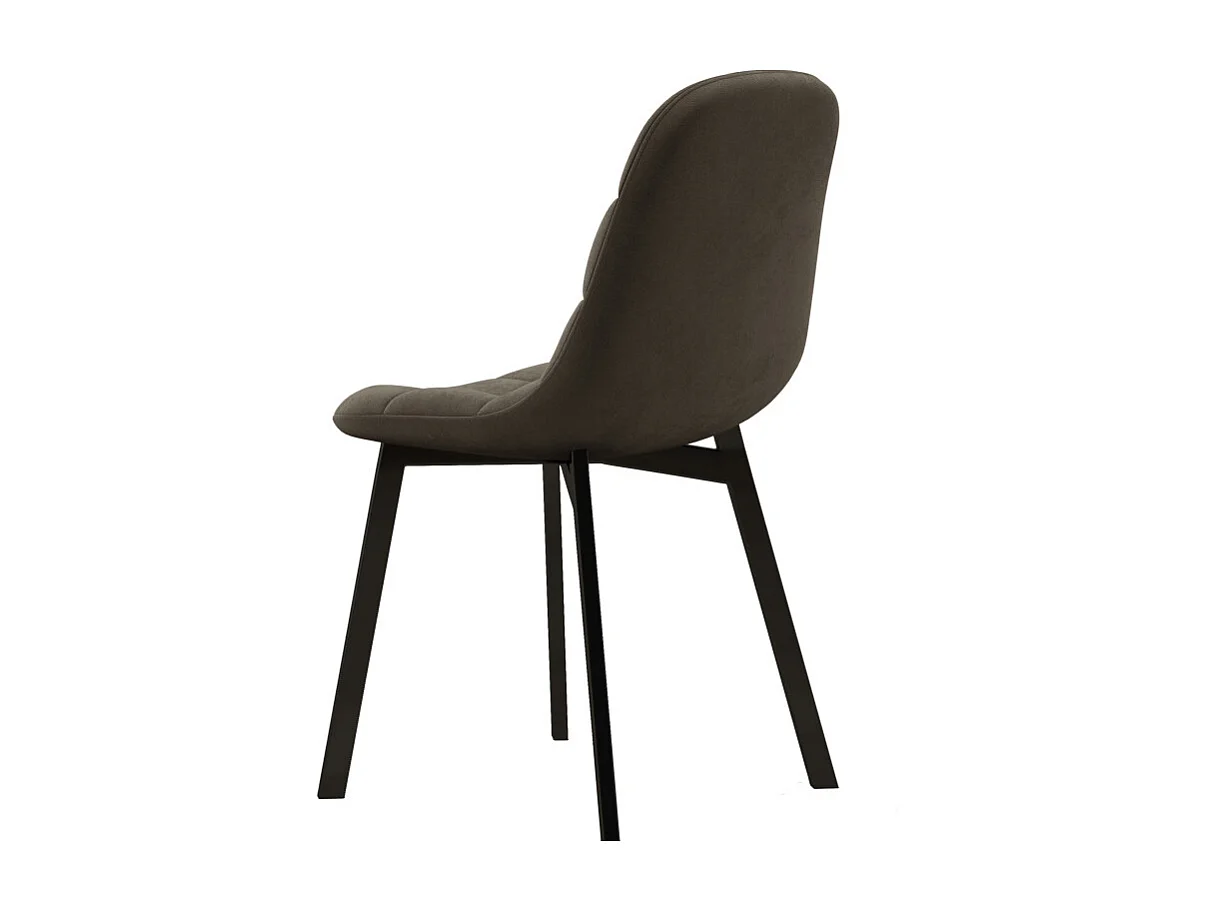 STELLIA-Chaise en Velours Gris Taupe et métal noir (x2)