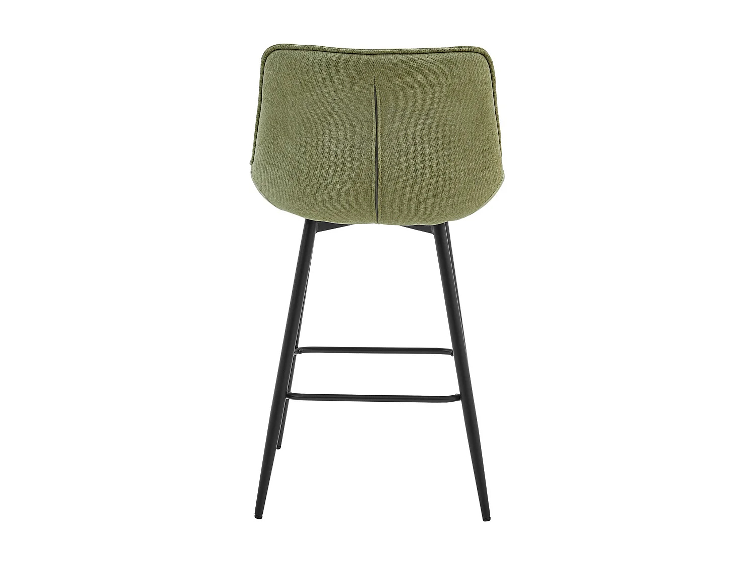 GRANT-Silla de bar de tela verde y metal negro (x4)