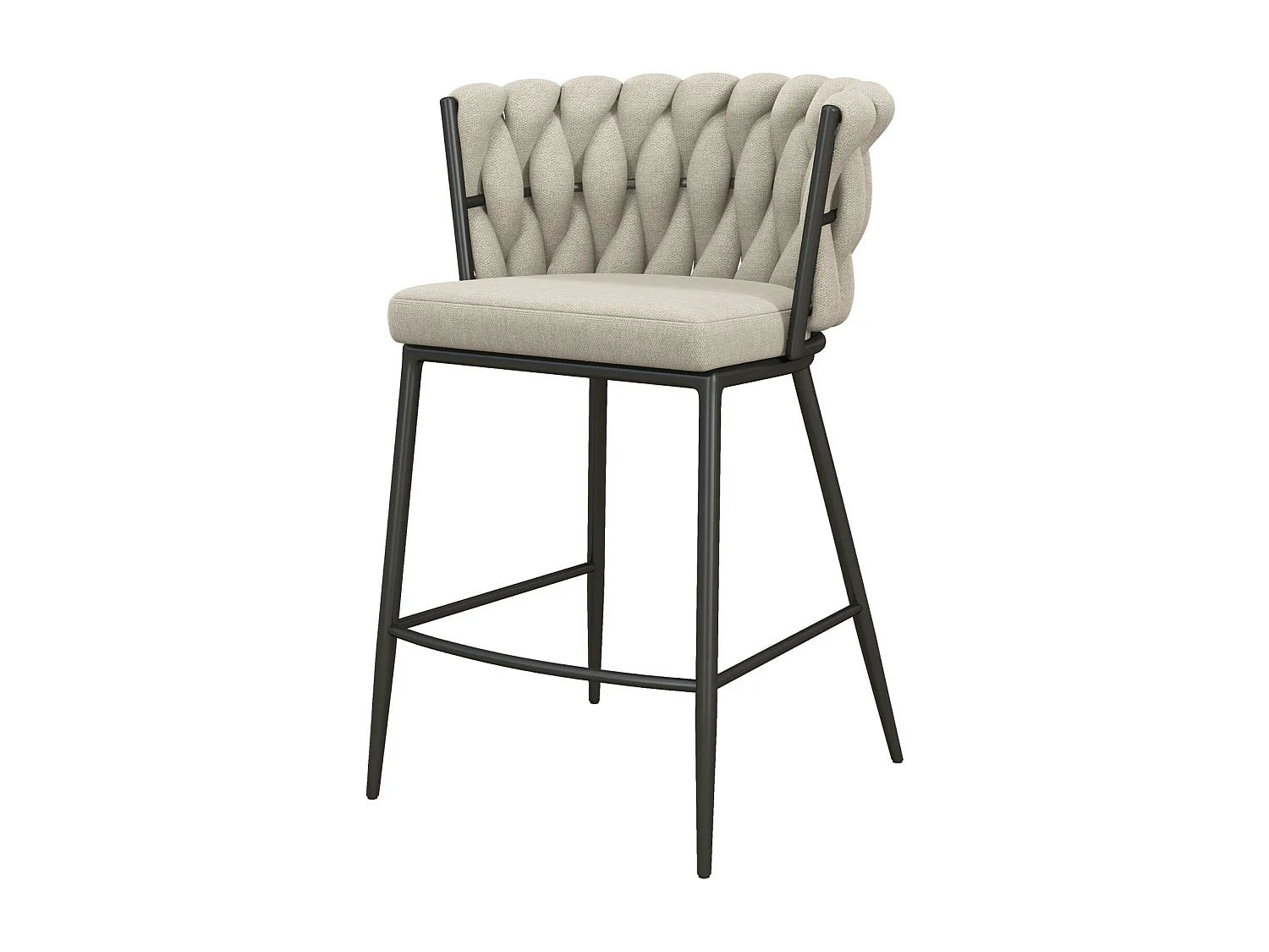TESSA-Fauteuil de bar en tissu Lin