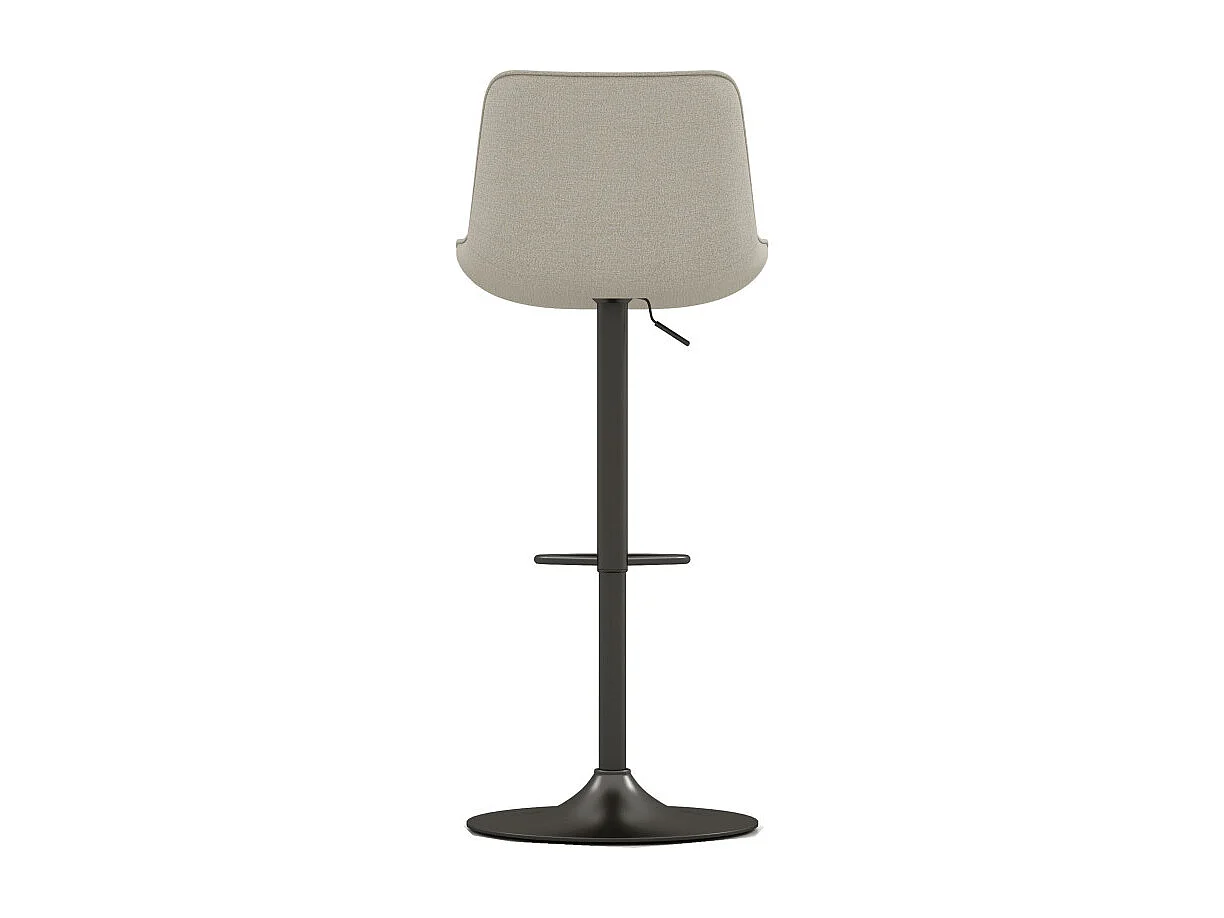 DINO-Taburete de bar en tela Coloris Lin y metal negro (x2)