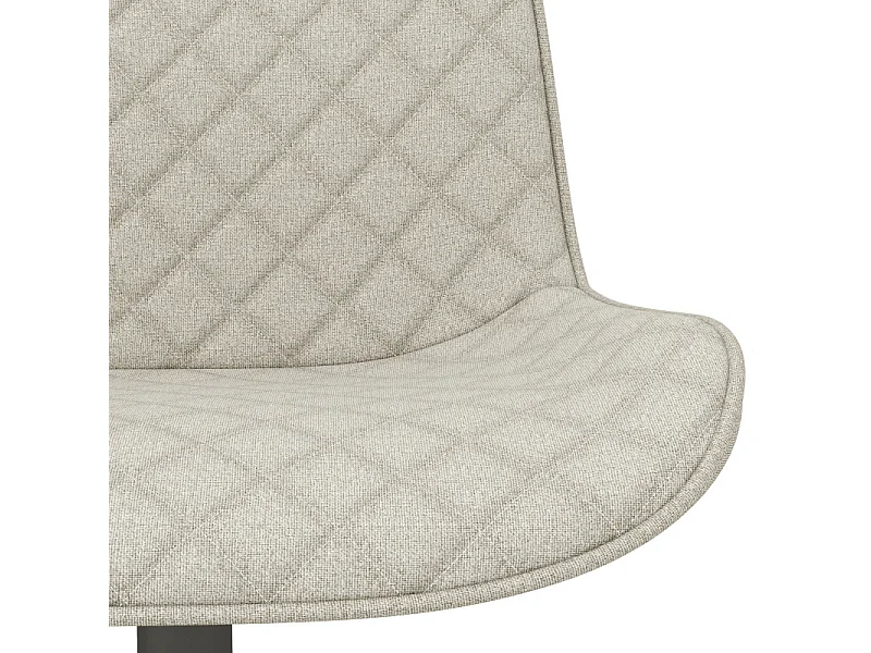 DINO-Taburete de bar en tela Coloris Lin y metal negro (x2)