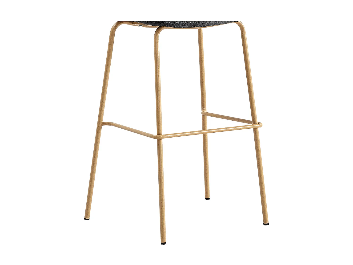 VEGAS-Taburete de bar tela gris antracita patas efecto madera (x4)