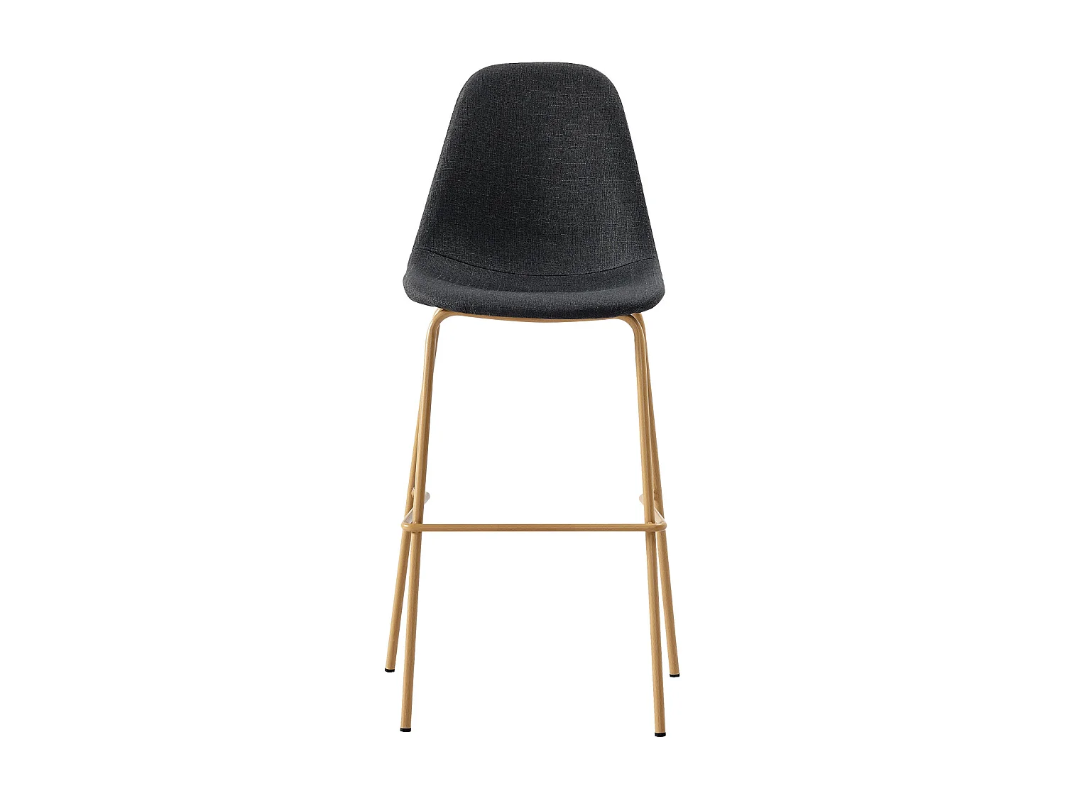 VEGAS-Taburete de bar tela gris antracita patas efecto madera (x4)