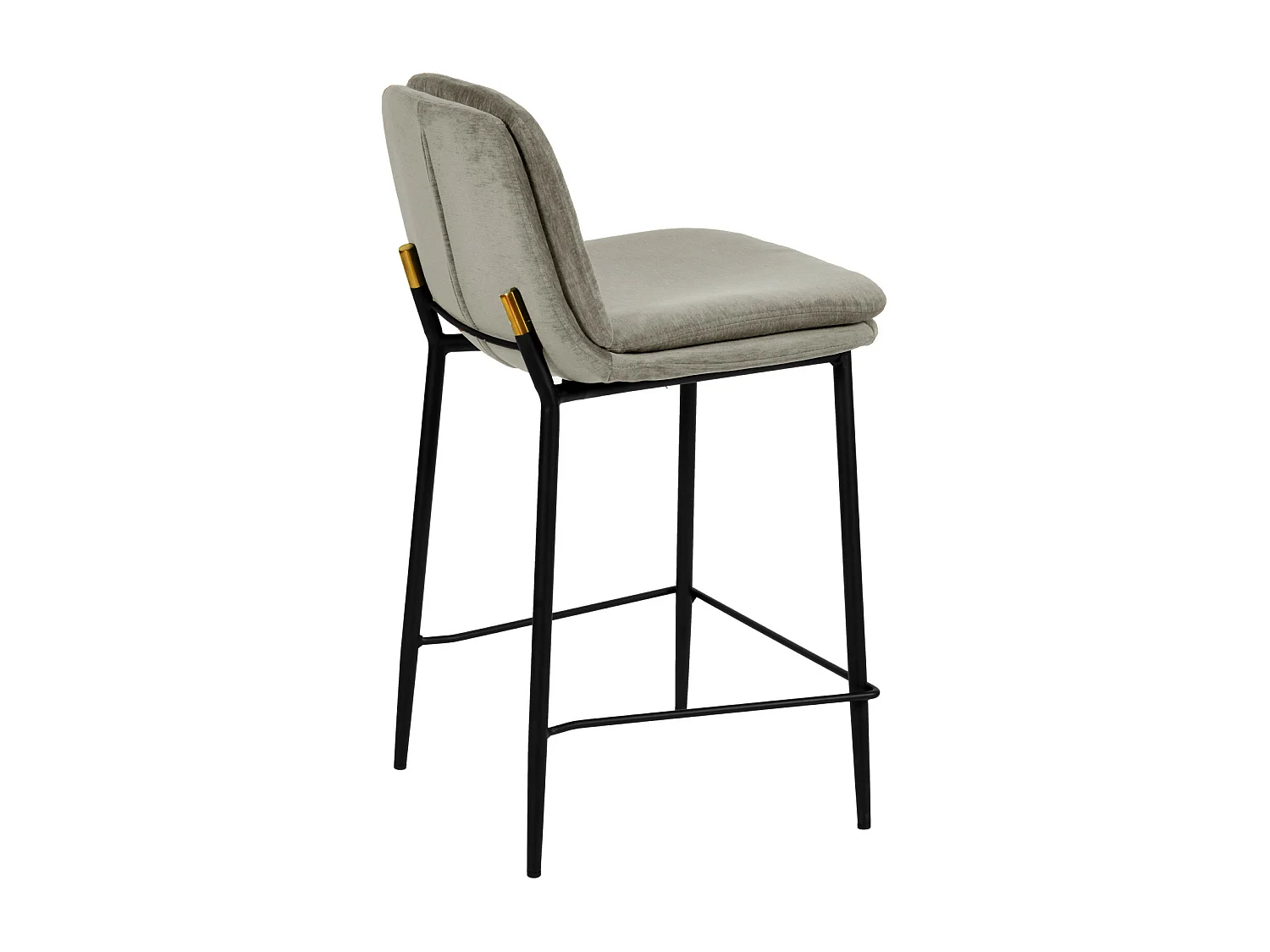 NOLAN-Taburete de bar de tela color lino y metal negro (x2)