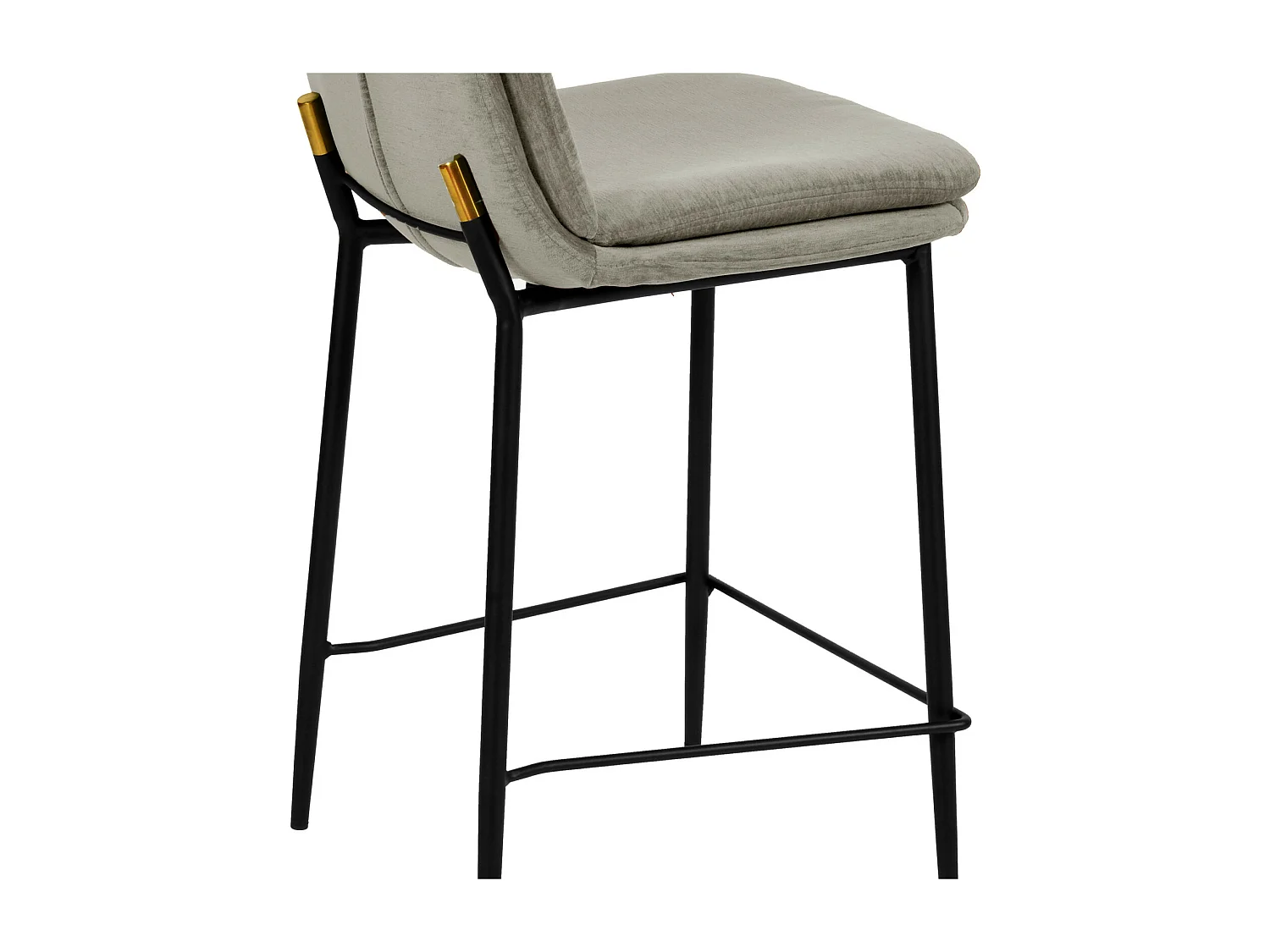 NOLAN-Taburete de bar de tela color lino y metal negro (x2)