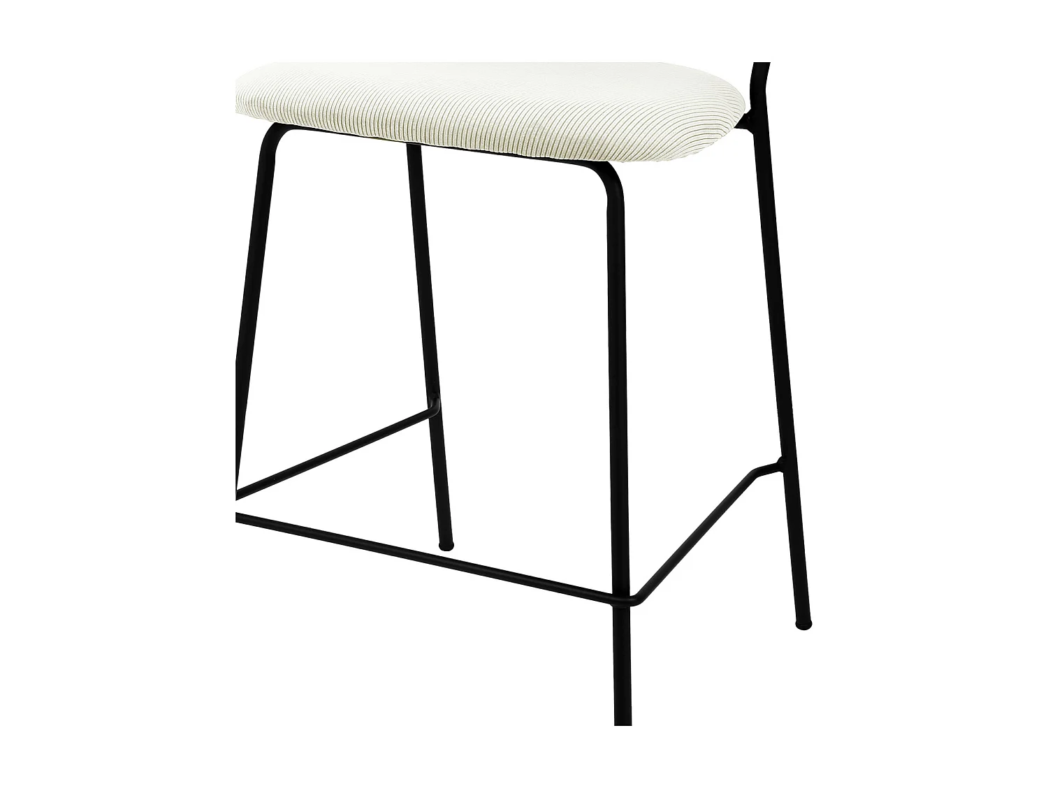 CLARA-Sgabello da bar in tessuto color ecrù e nero (x2)