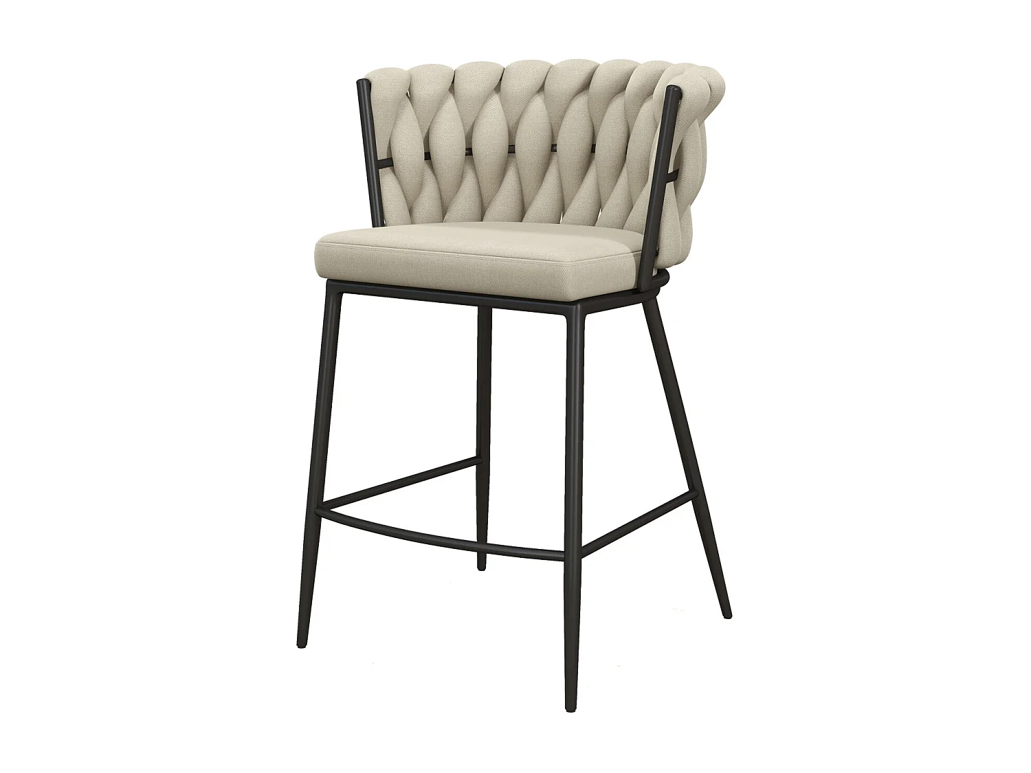 TESSA-Fauteuil de bar en tissu Beige