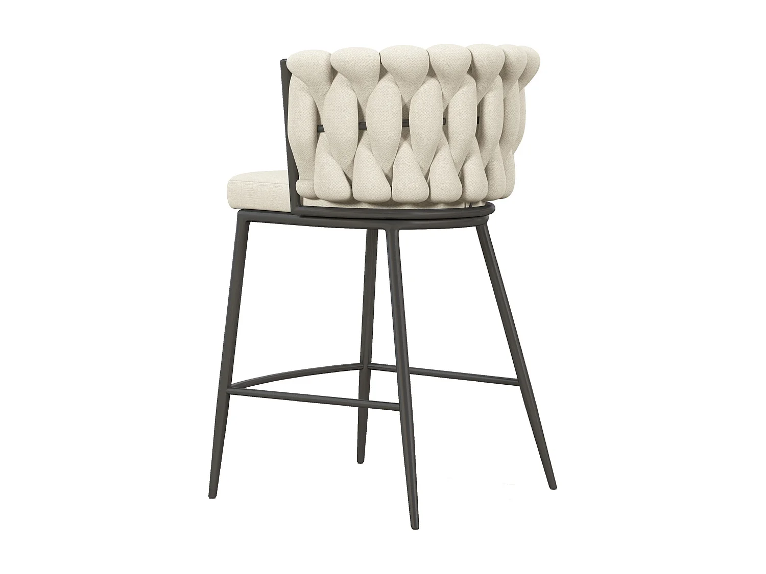 TESSA-Fauteuil de bar en tissu Beige