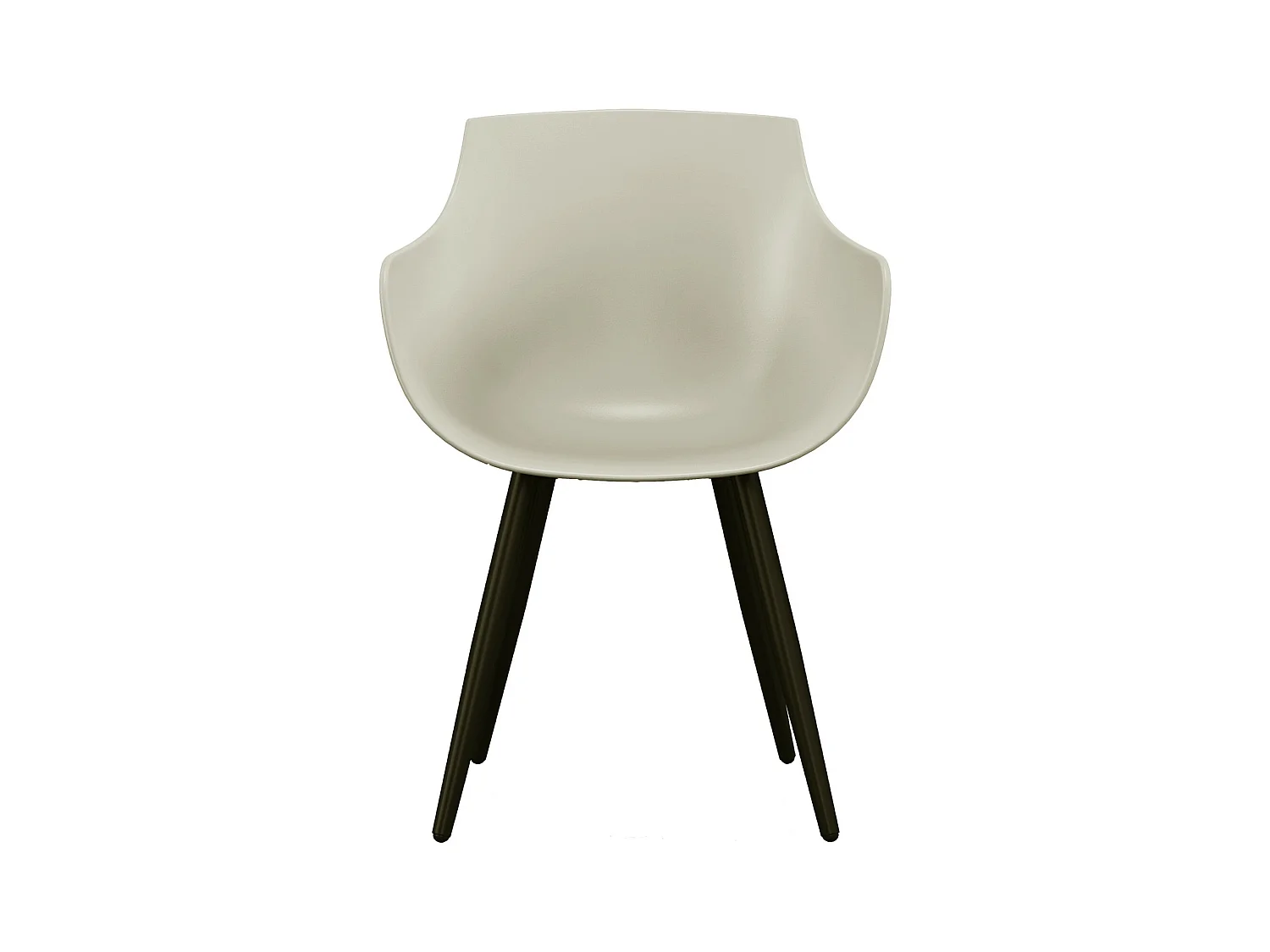 YANICE-Chaise Coque Mastic, pieds métal noir (x4)