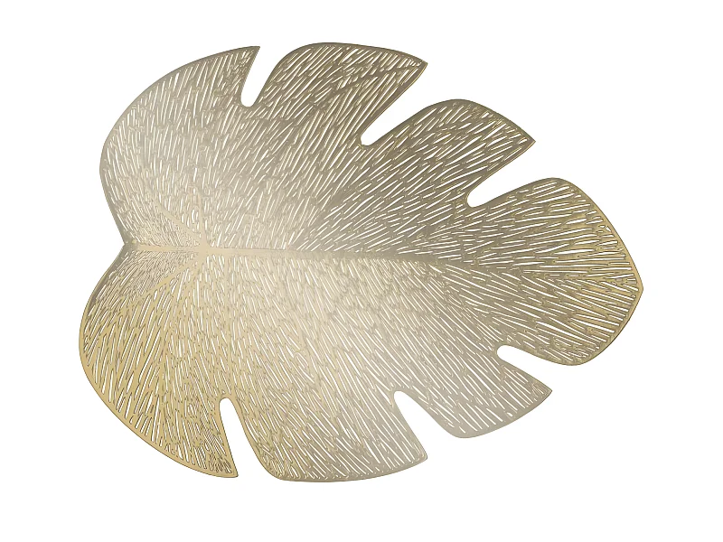 Set de Table Rond Ajouré "Flamboyant" 36x46cm Or