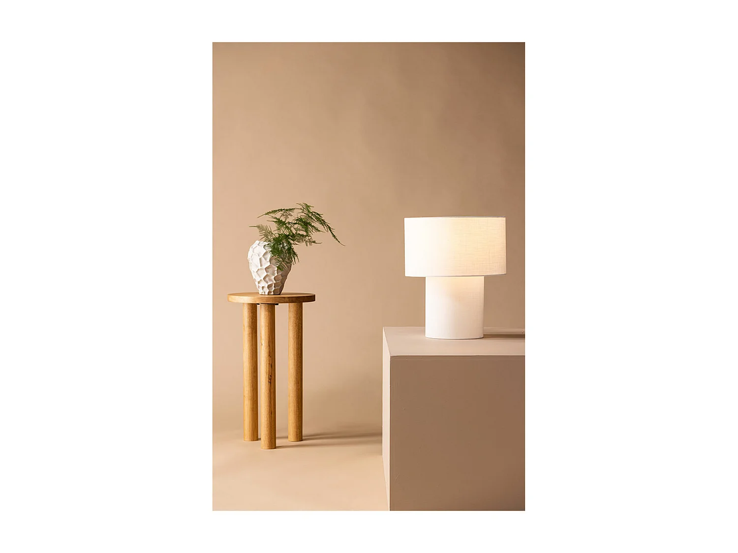 Lampe à Poser Déco "Globia" 40cm Blanc