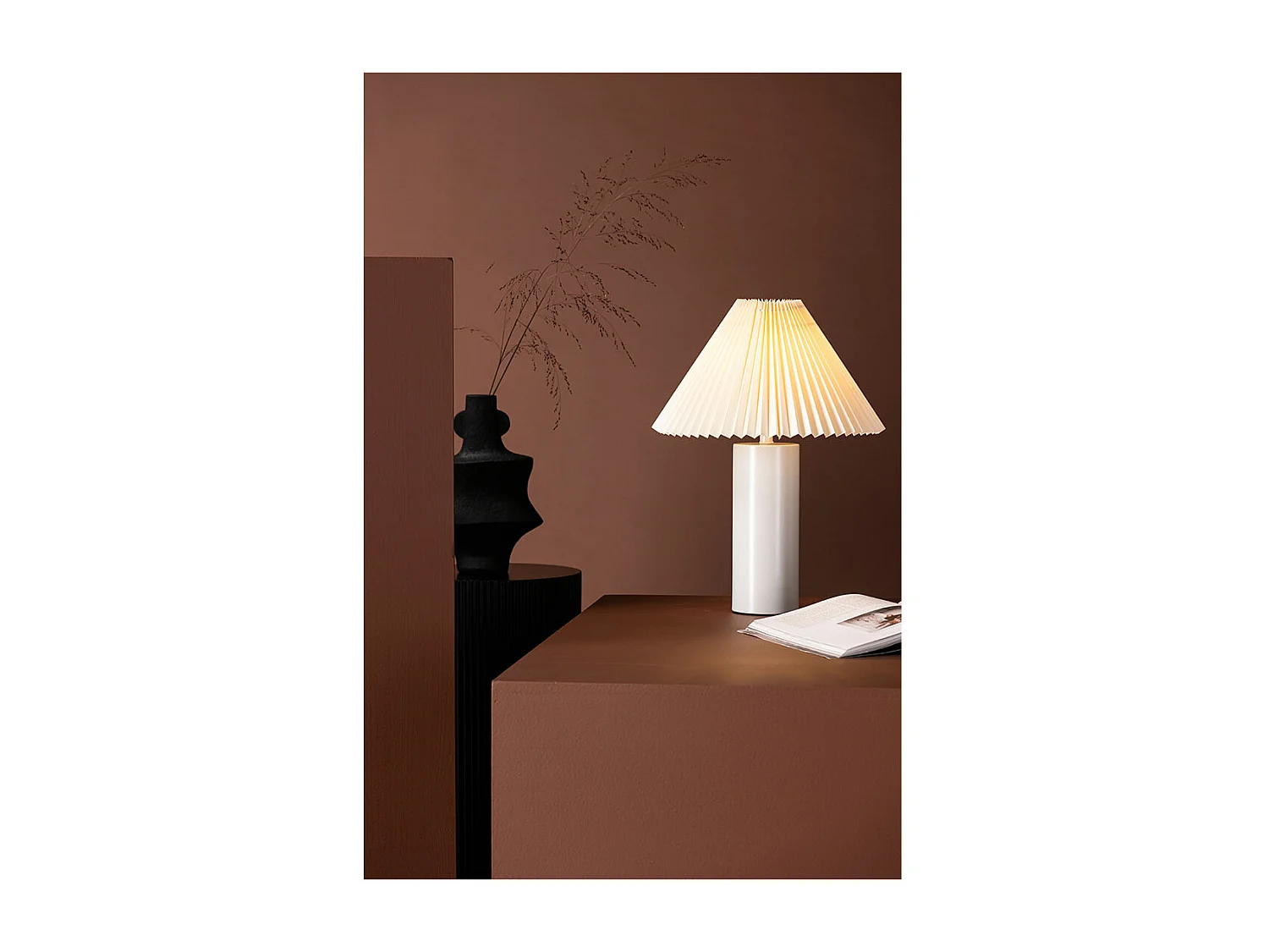 Lampe à Poser Déco "Largin" 45cm Gris Clair
