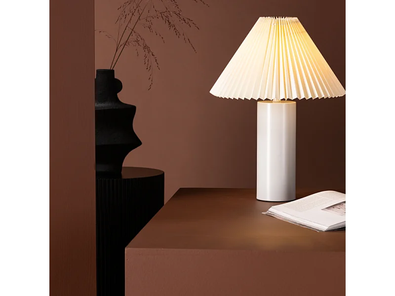 Lampe à Poser Déco "Largin" 45cm Gris Clair