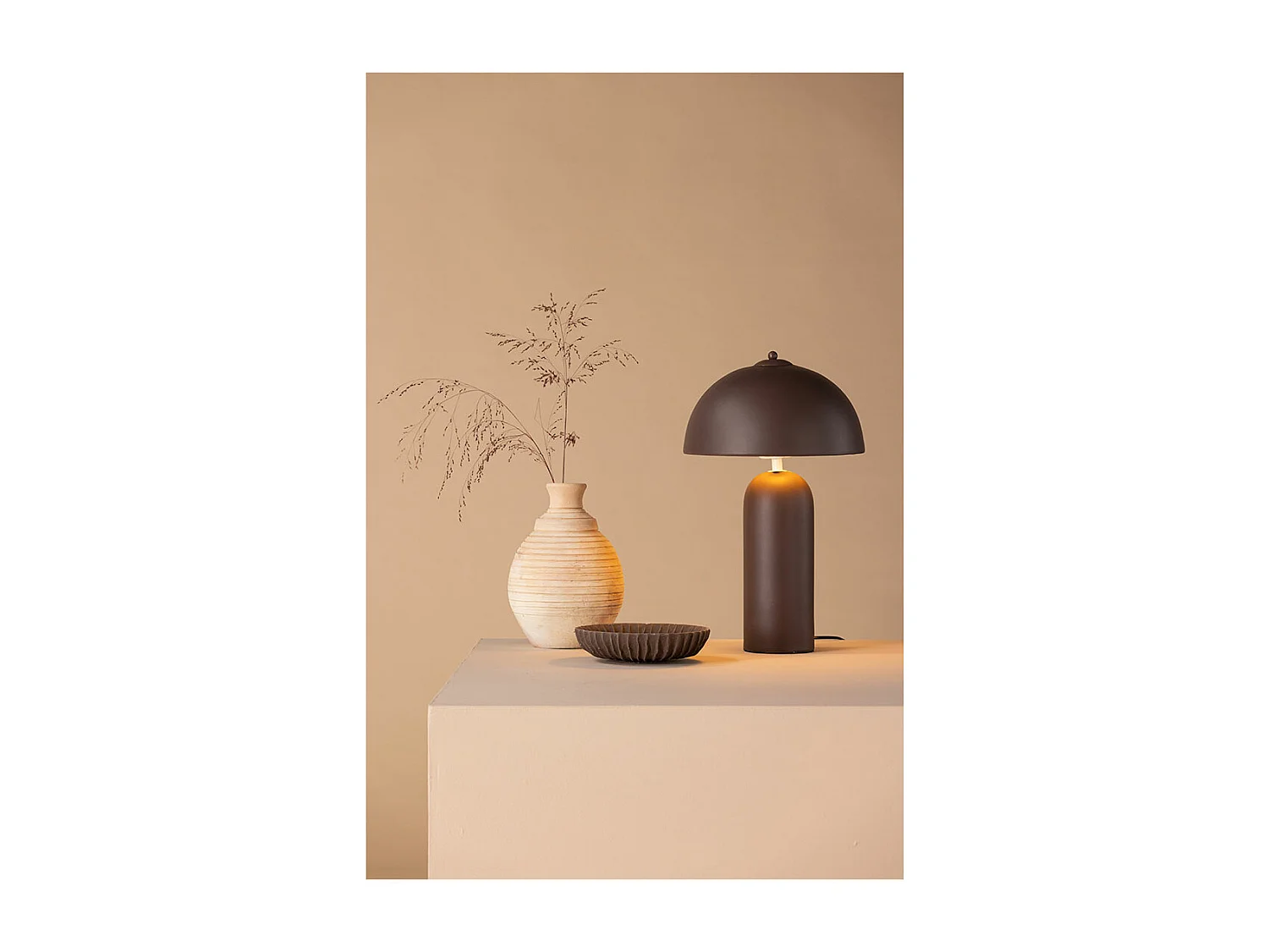 Lampe à Poser Déco "Corello" 45cm Marron