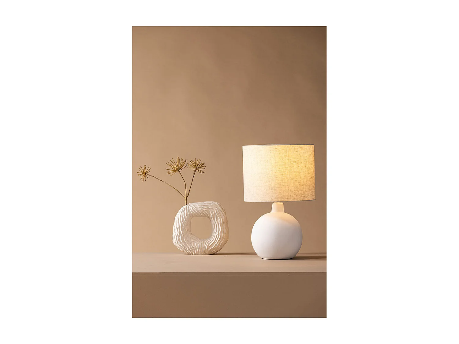 Lampe à Poser Déco "Torcello" 51cm Beige