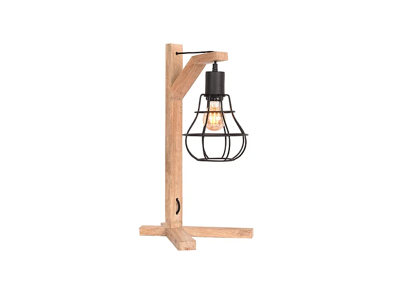 Drop Tischlampe - Schwarz - Mangoholz