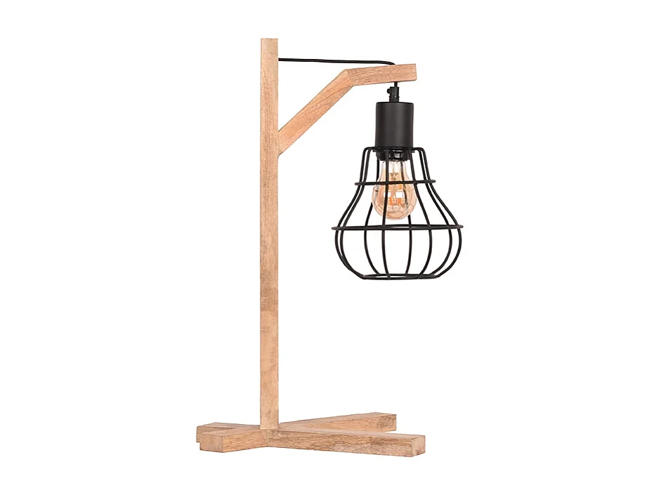 Lampe de table Drop - Noir - Bois de manguier