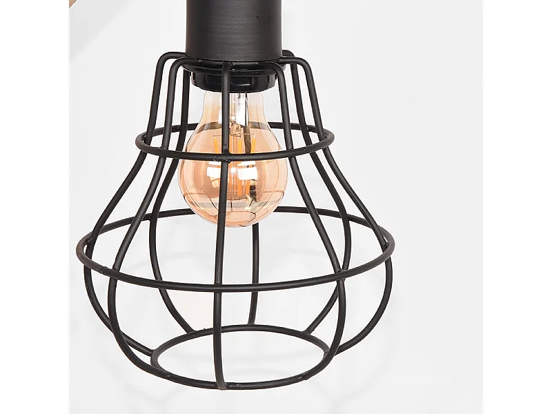Lampe de table Drop - Noir - Bois de manguier