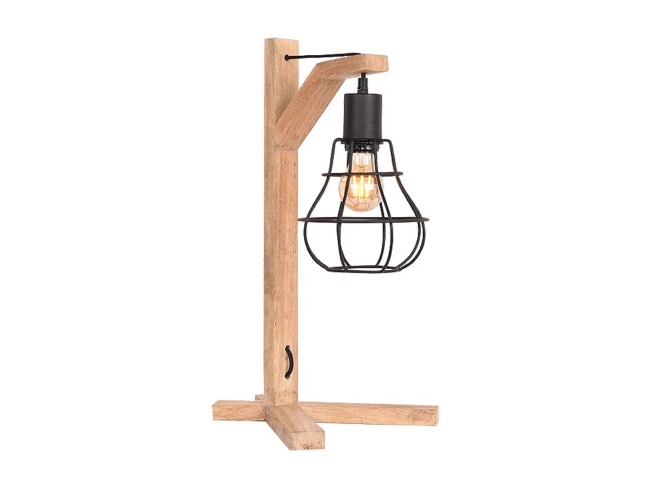 Lampe de table Drop - Noir - Bois de manguier
