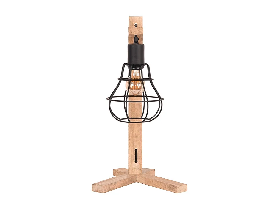 Lampe de table Drop - Noir - Bois de manguier