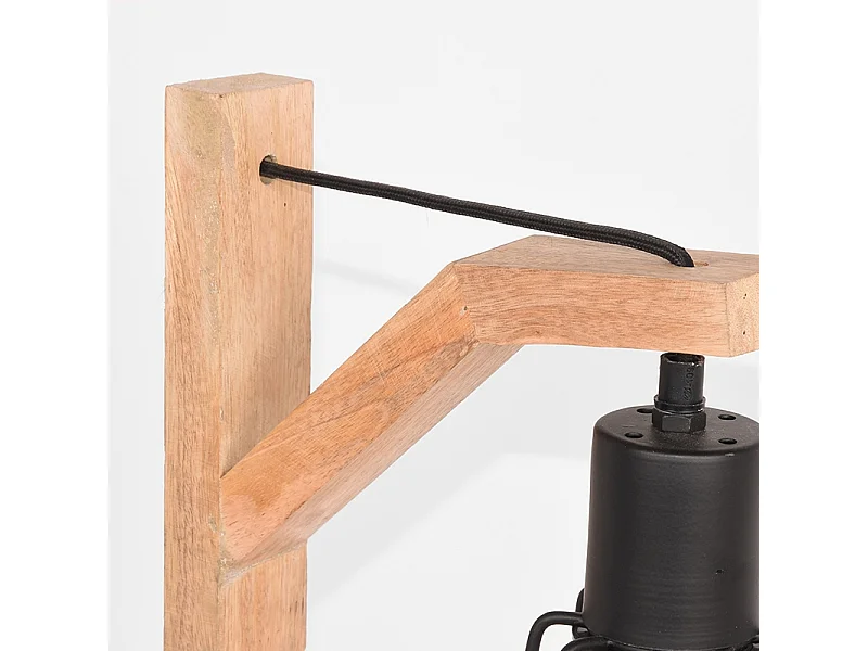 Lampe de table Drop - Noir - Bois de manguier