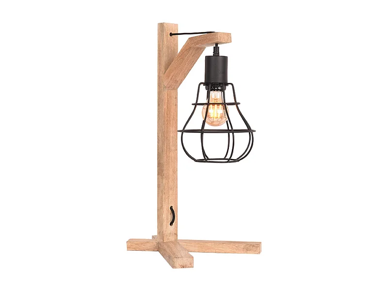 Tafellamp Drop - Zwart - Mangohout