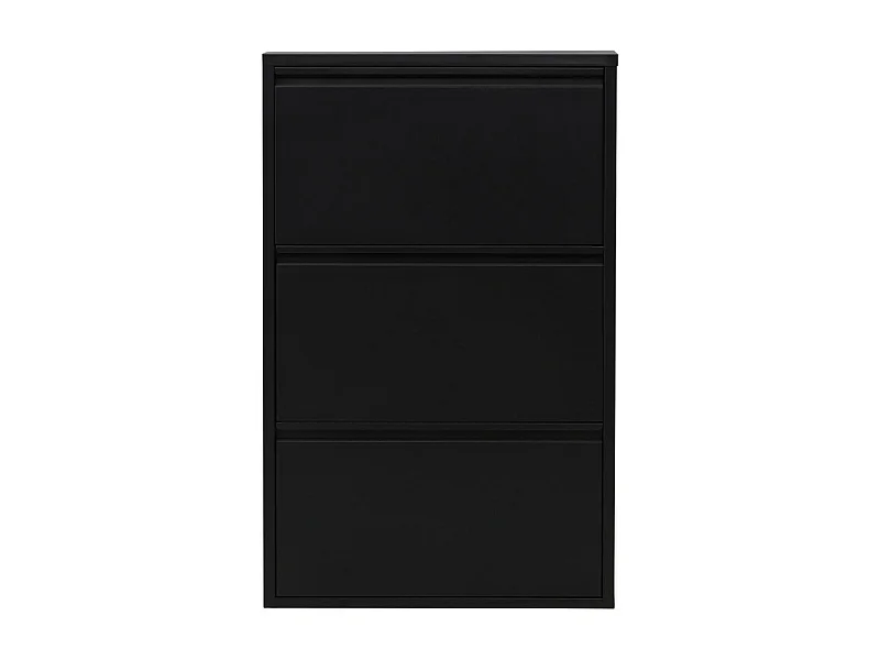 Bonito Schuhschrank Metall 3 Klappen schwarz.