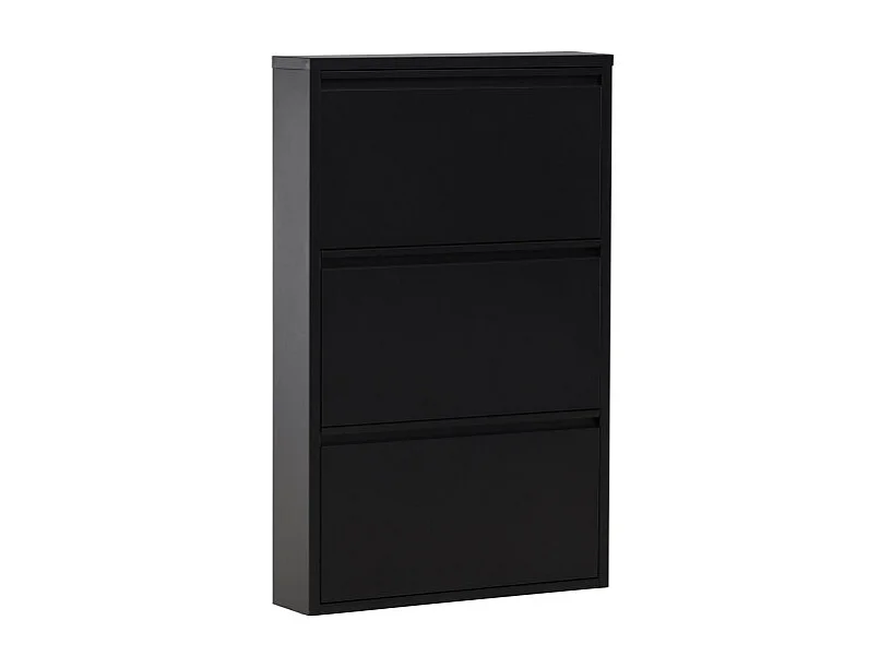 Bonito schoenenkast metaal 3 kleppen zwart.