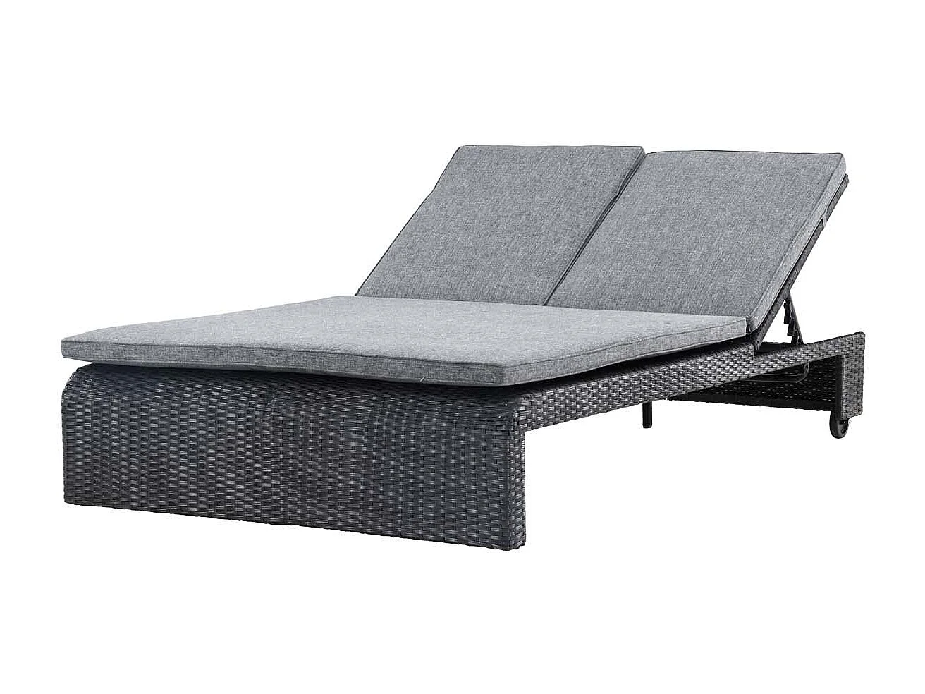 London ligstoel met tuinkussen zwart.