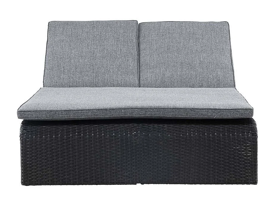 Transat Double à Roulettes "London" 196cm Noir