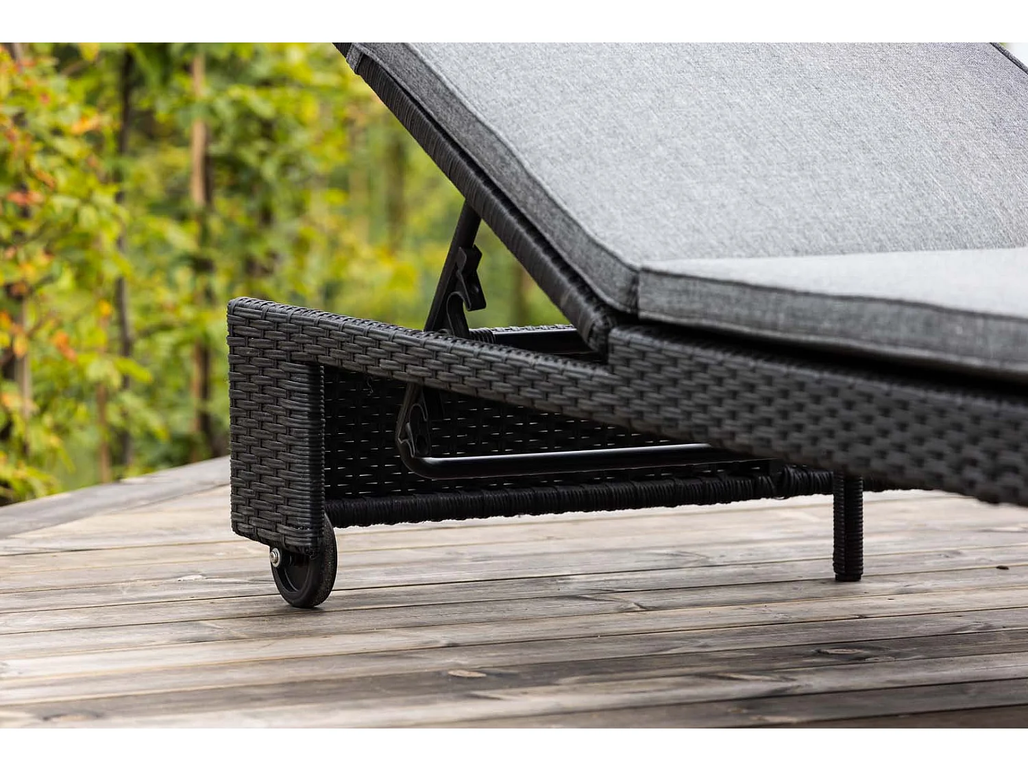 Transat Double à Roulettes "London" 196cm Noir